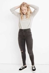 Madewell High Waisted Curvy Skinny Jean in Black Sea ; Urban Outfitters Levi